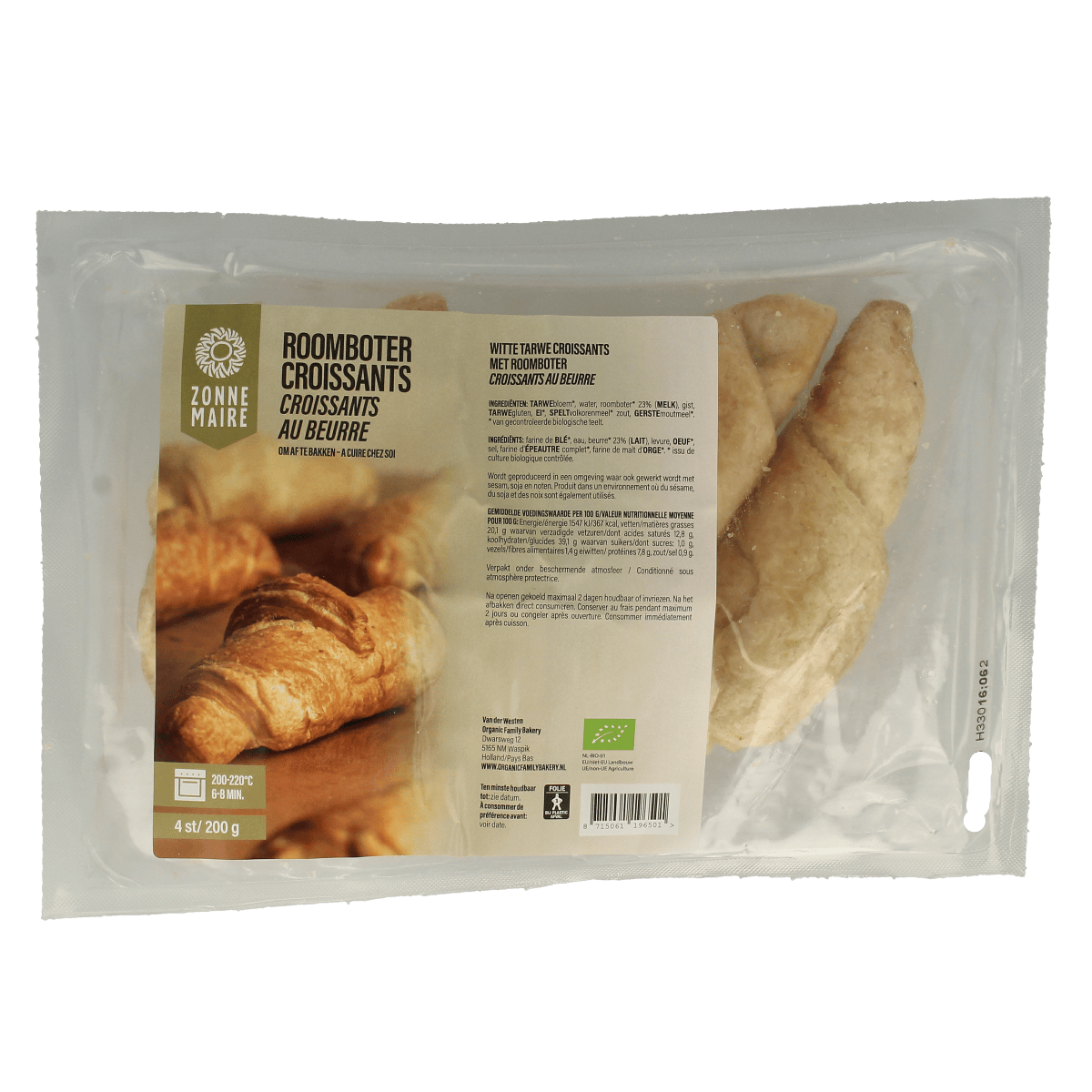 Zonnemaire Broden en Crackers 4.00 Stuks Zonnemaire Croissant roomboter bio 4.00 Stuks
