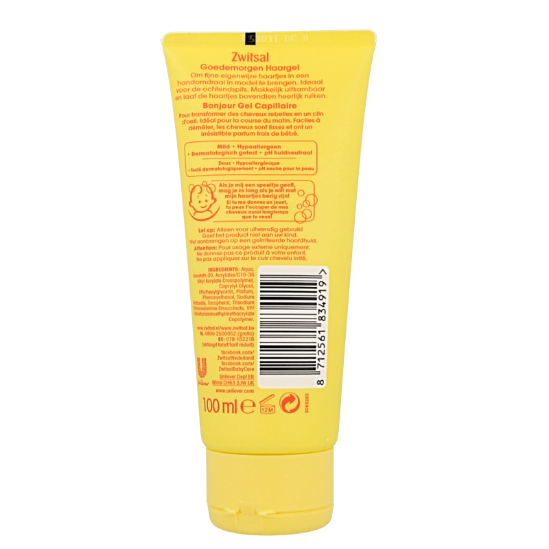 Zwitsal Baby en Peuter Verzorging 100 Milliliter Zwitsal Goedemorgen haargel 100 Milliliter