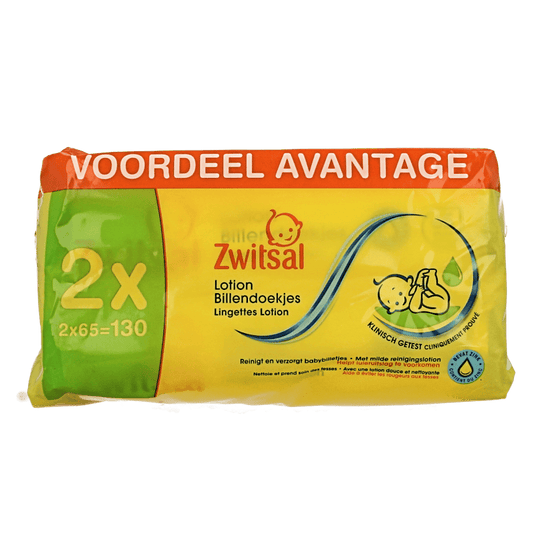 Zwitsal Luiers en Doekjes 2 Stuks Zwitsal Billendoekjes met lotion 65 stuks 2 Stuks